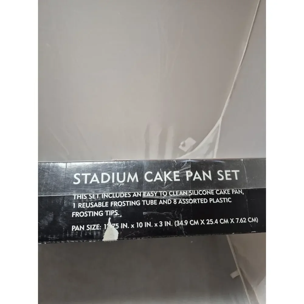 💥 Football Cake Pan Party Set w Frosting Tube & Tips, Silicone Stadium Playoffs